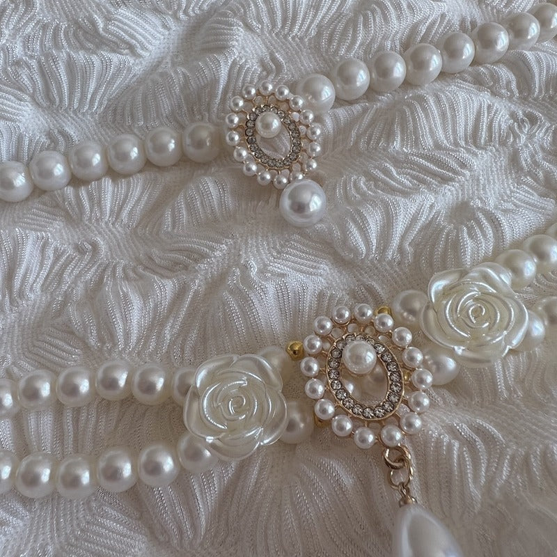 Pet Gemstone Pearl Collar