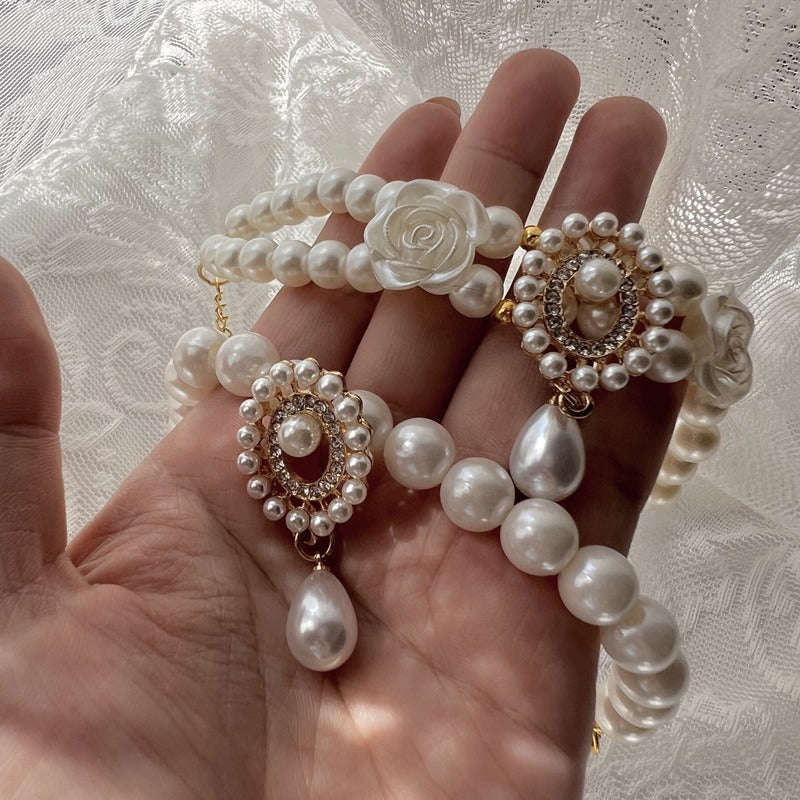 Pet Gemstone Pearl Collar