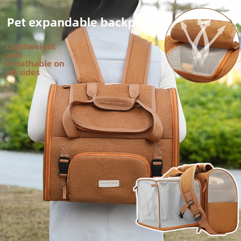 Expandable Breathable Pet Carrier Backpack