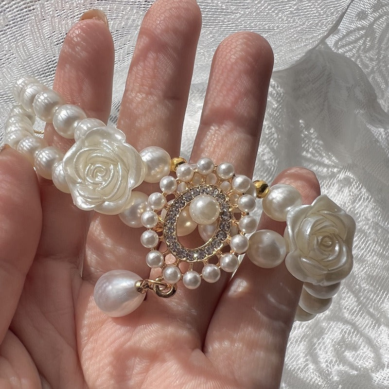 Pet Gemstone Pearl Collar
