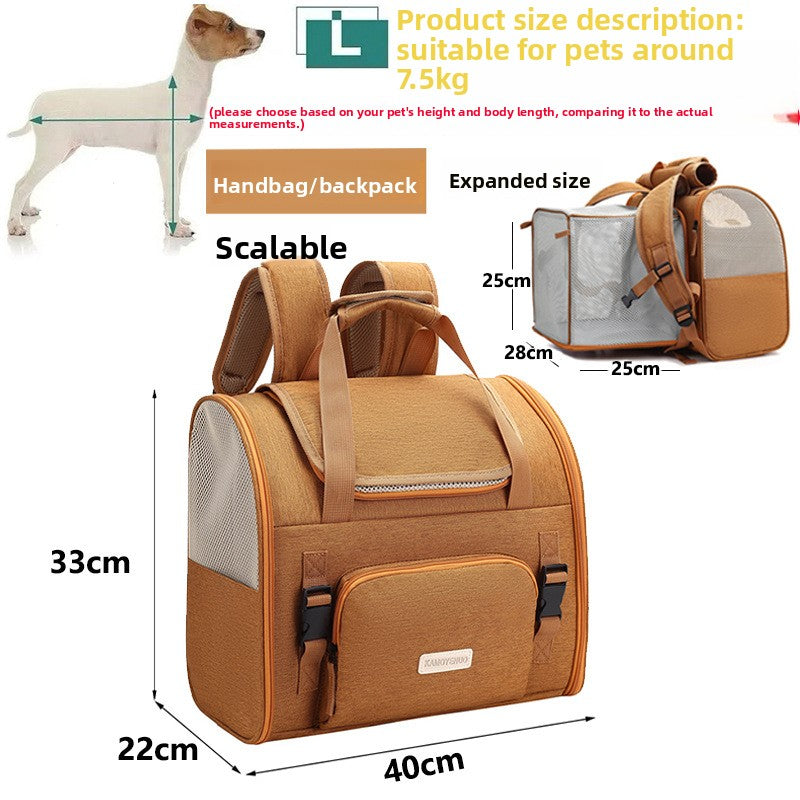 Expandable Breathable Pet Carrier Backpack