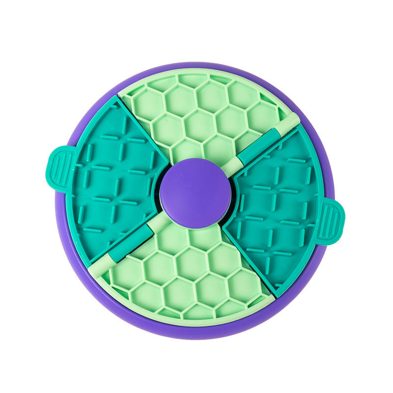 Double-Layer Pet Slow Feeder Bowl with Rotating Game Tray